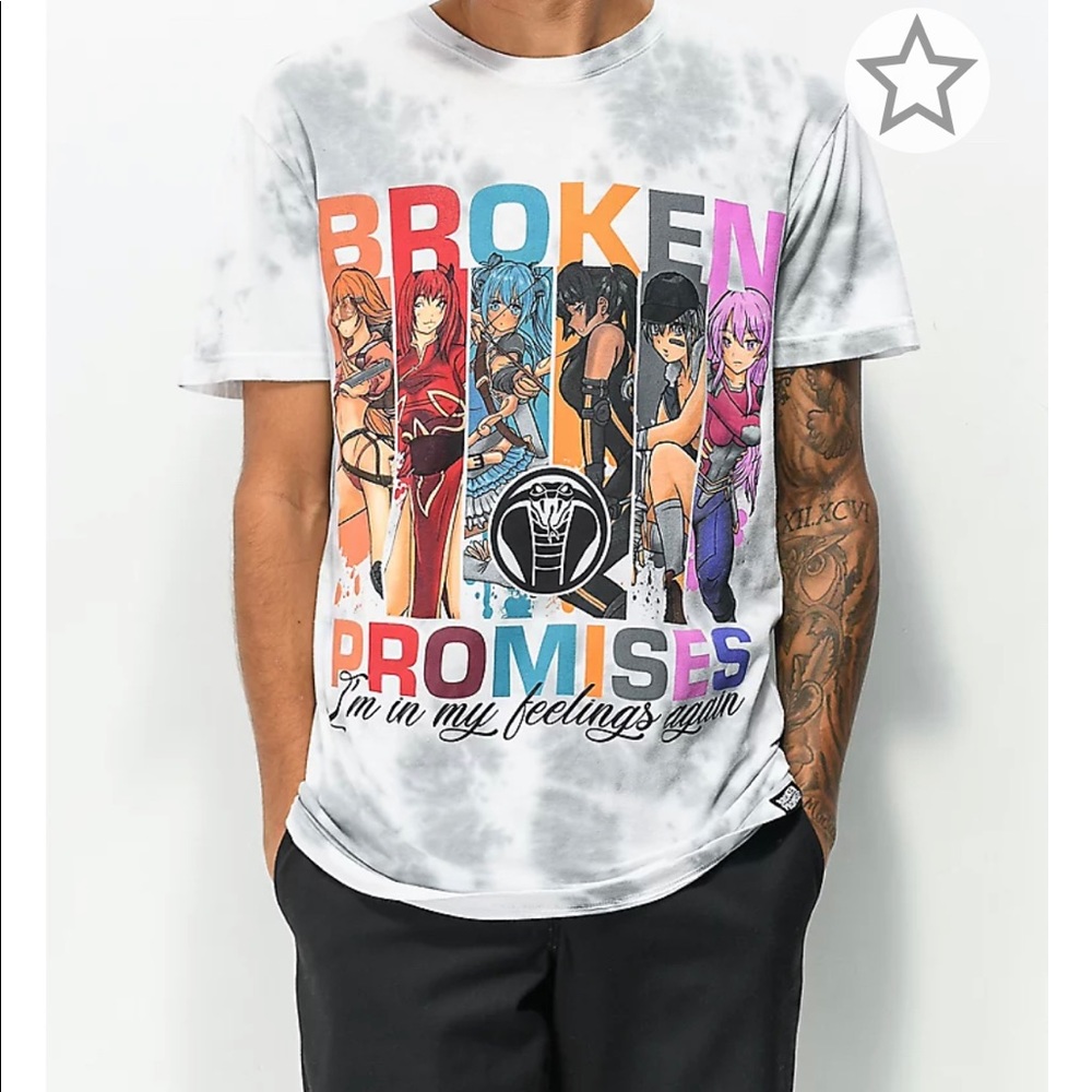 Broken Promises Anime Girls T-Shirt NWT
